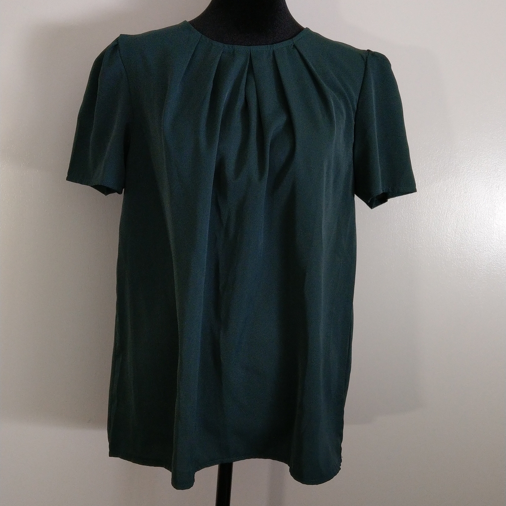 Elegant Dark Green Women's Top Work Sophisticated Office Work Corporate Classy